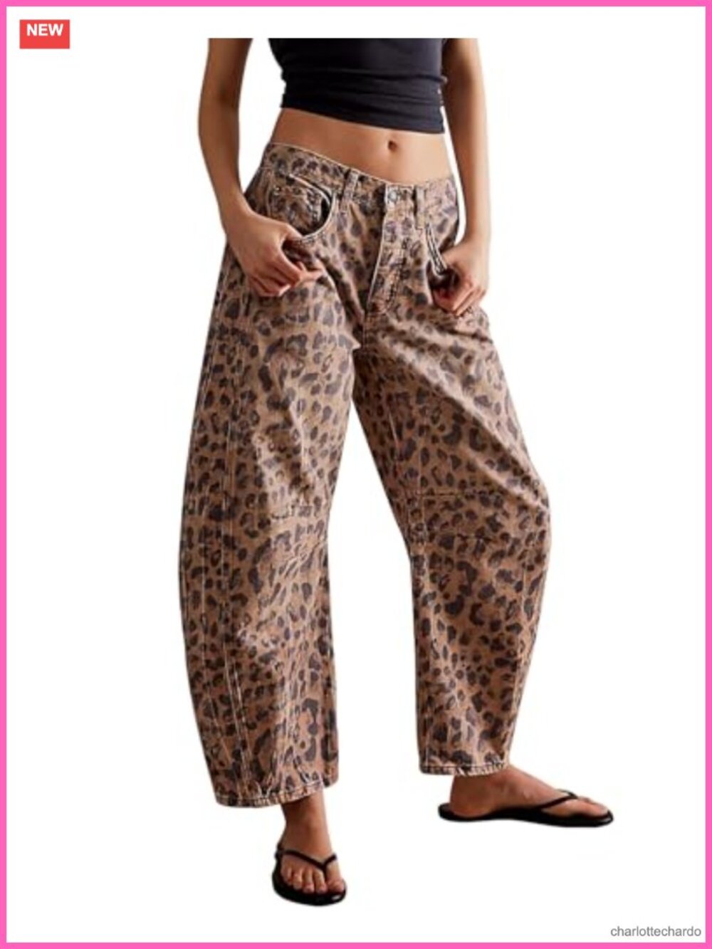 Mid Rise Pull On Wide Leg Cropped Barrel Jeans Y2k Baggy Denim Pants